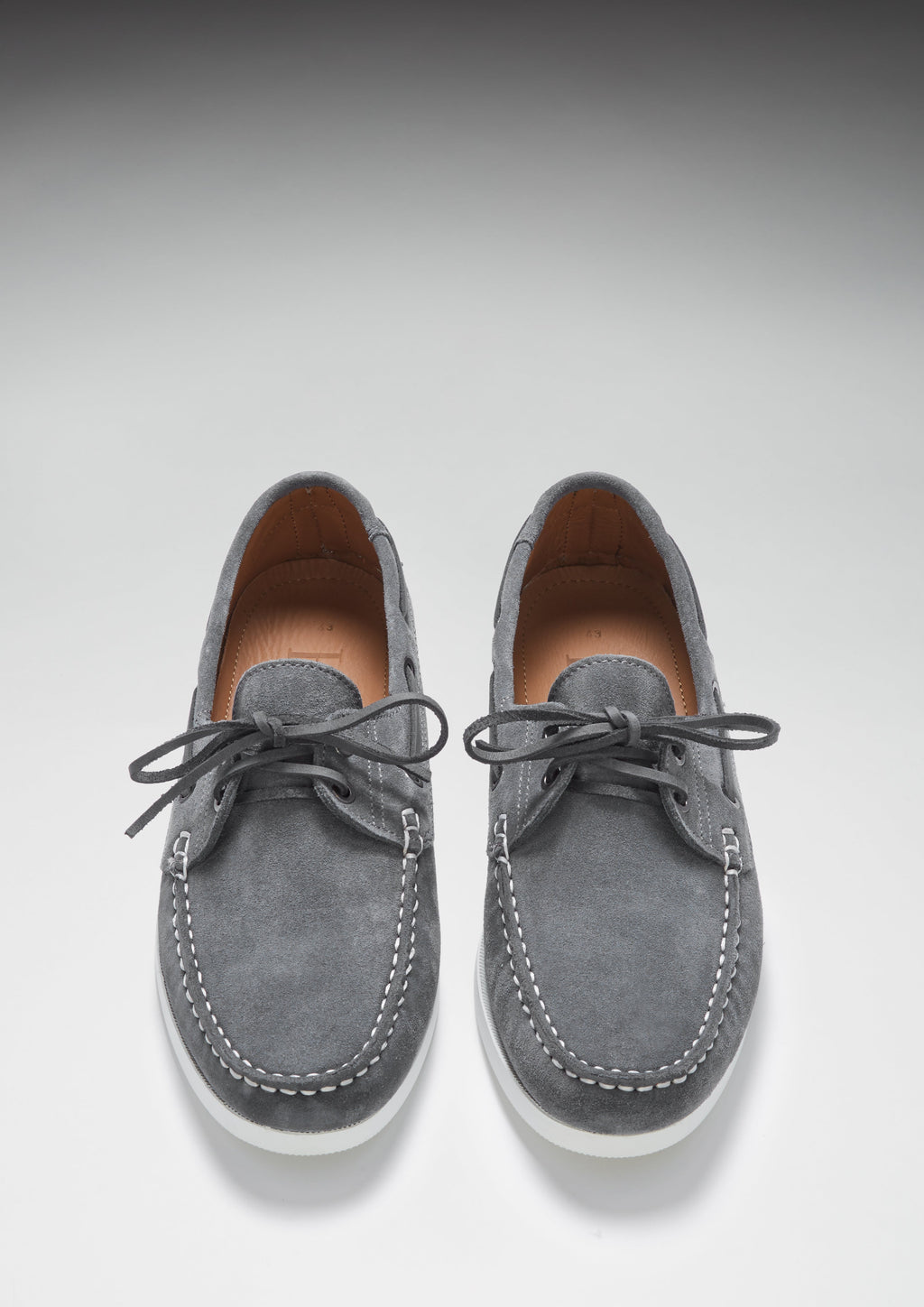 Hugs & Co Mens Deck Shoes Slate Grey Suede