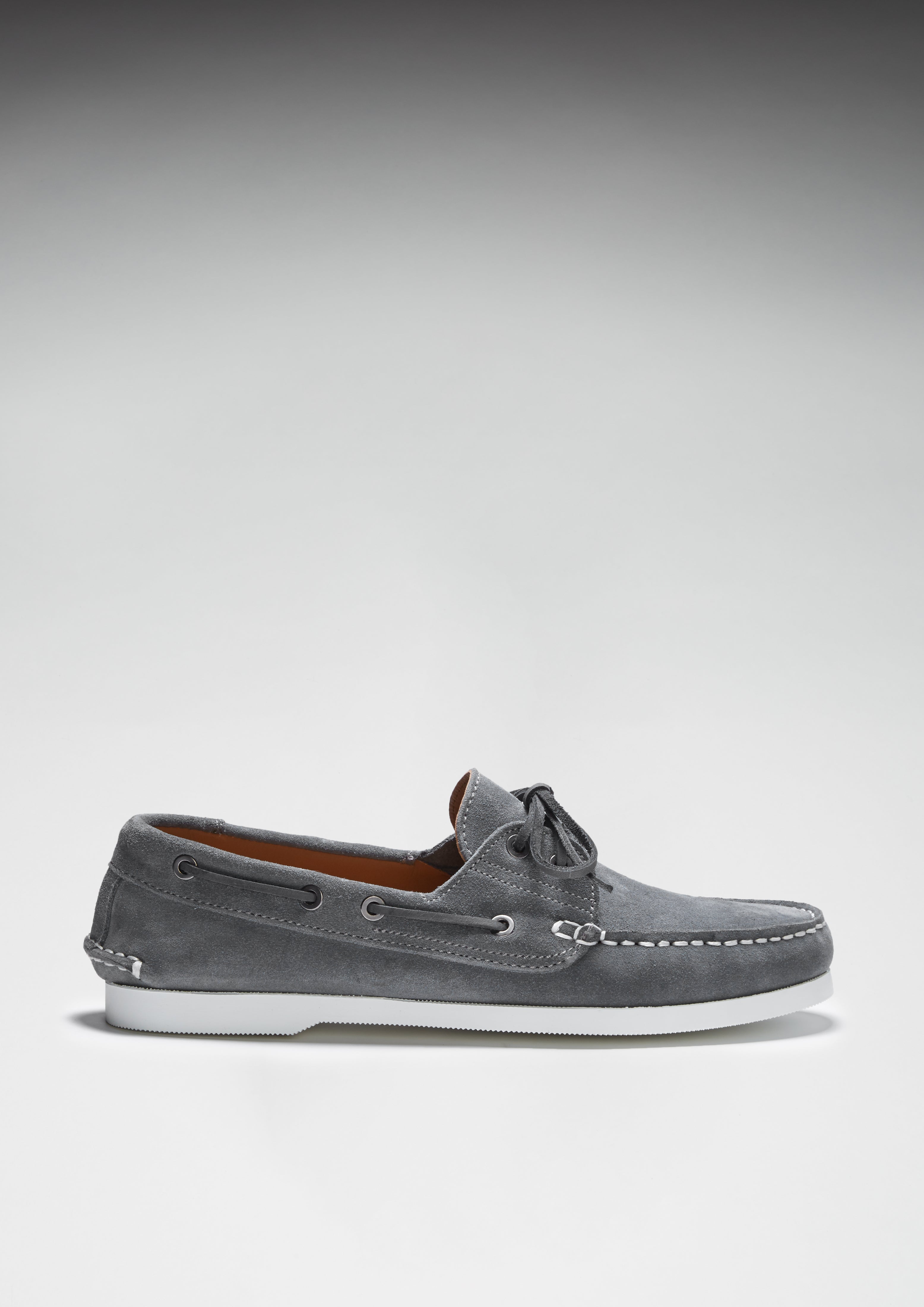 Hugs & Co Mens Deck Shoes Slate Grey Suede