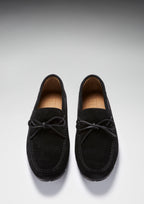 Hugs & Co Mens Tyre Sole Laced Driving Loafers Black Suede