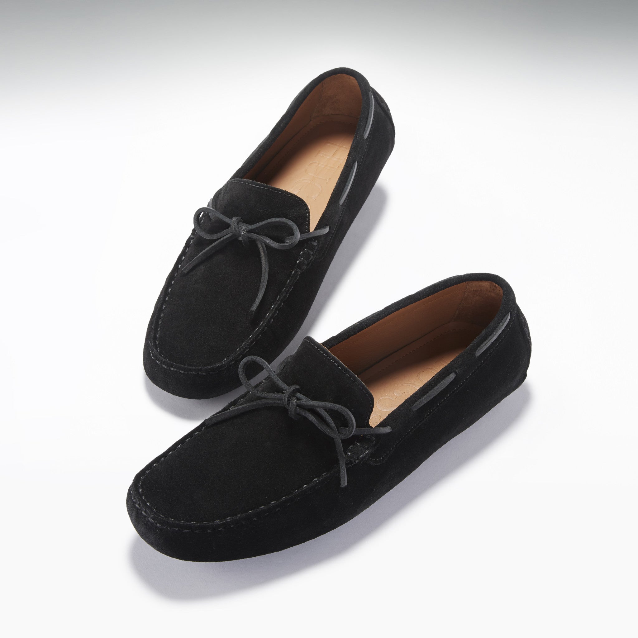 Hugs & Co Mens Laced Driving Loafers Black Suede