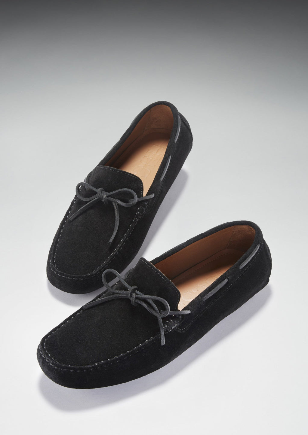 Hugs & Co Mens Laced Driving Loafers Black Suede