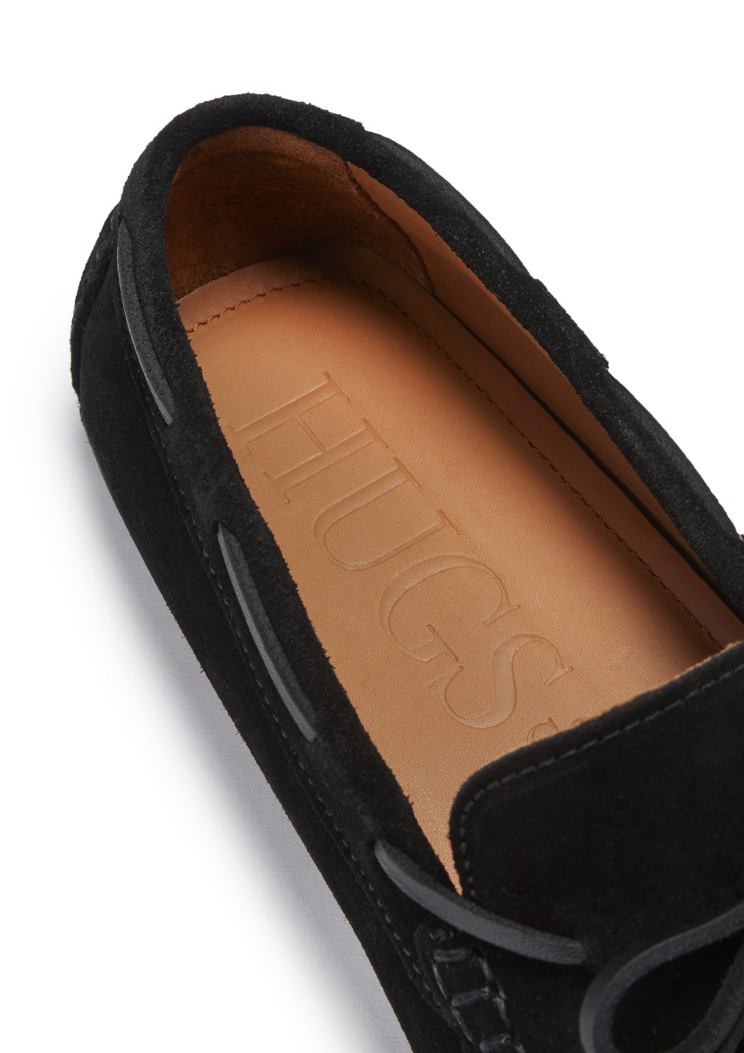 Hugs & Co Mens Laced Driving Loafers Black Suede