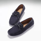 Hugs & Co Mens Laced Driving Loafers Navy Blue Suede