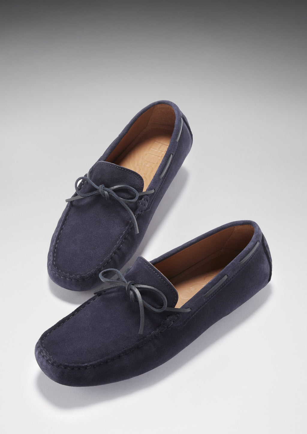 Hugs & Co Mens Laced Driving Loafers Navy Blue Suede