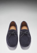 Hugs & Co Mens Laced Driving Loafers Navy Blue Suede