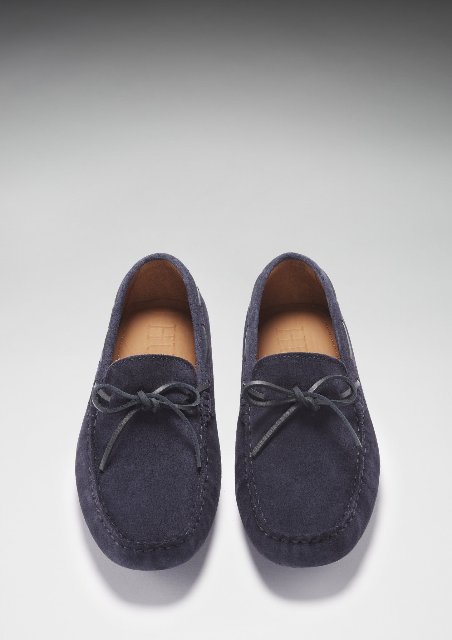 Hugs & Co Mens Laced Driving Loafers Navy Blue Suede