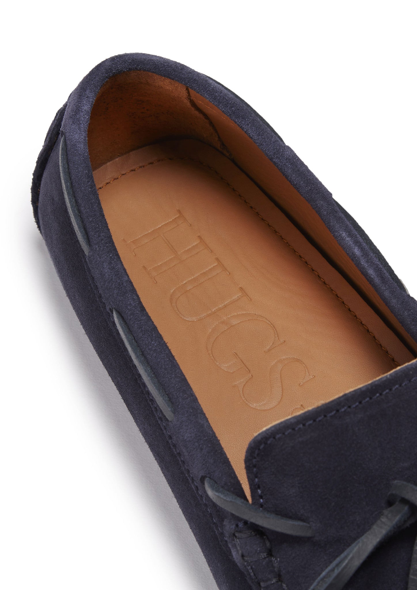 Hugs & Co Mens Laced Driving Loafers Navy Blue Suede