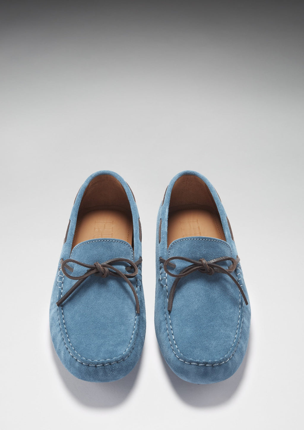 Hugs & Co Mens Laced Driving Loafers Petrol Blue Suede