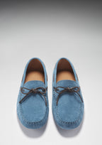 Hugs & Co Mens Laced Driving Loafers Petrol Blue Suede