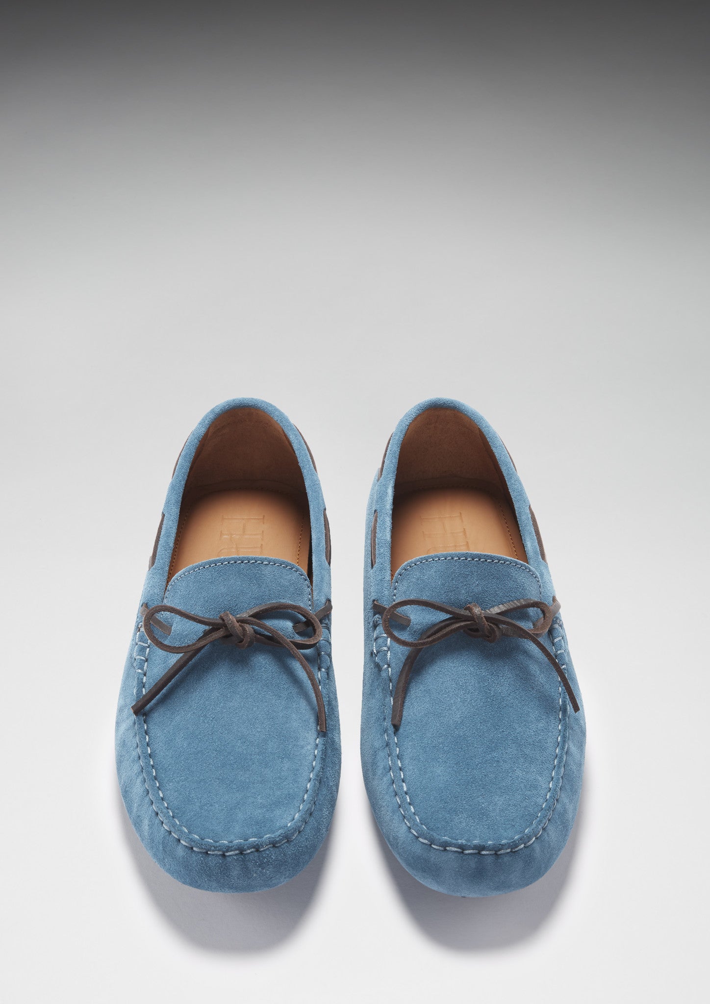 Hugs & Co Mens Laced Driving Loafers Petrol Blue Suede