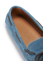 Hugs & Co Mens Laced Driving Loafers Petrol Blue Suede