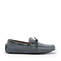 Hugs & Co Mens Tyre Sole Laced Driving Loafers Slate Grey Suede