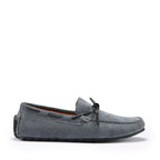 Hugs & Co Mens Tyre Sole Laced Driving Loafers Slate Grey Suede