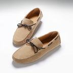Hugs & Co Mens Laced Driving Loafers Taupe Suede
