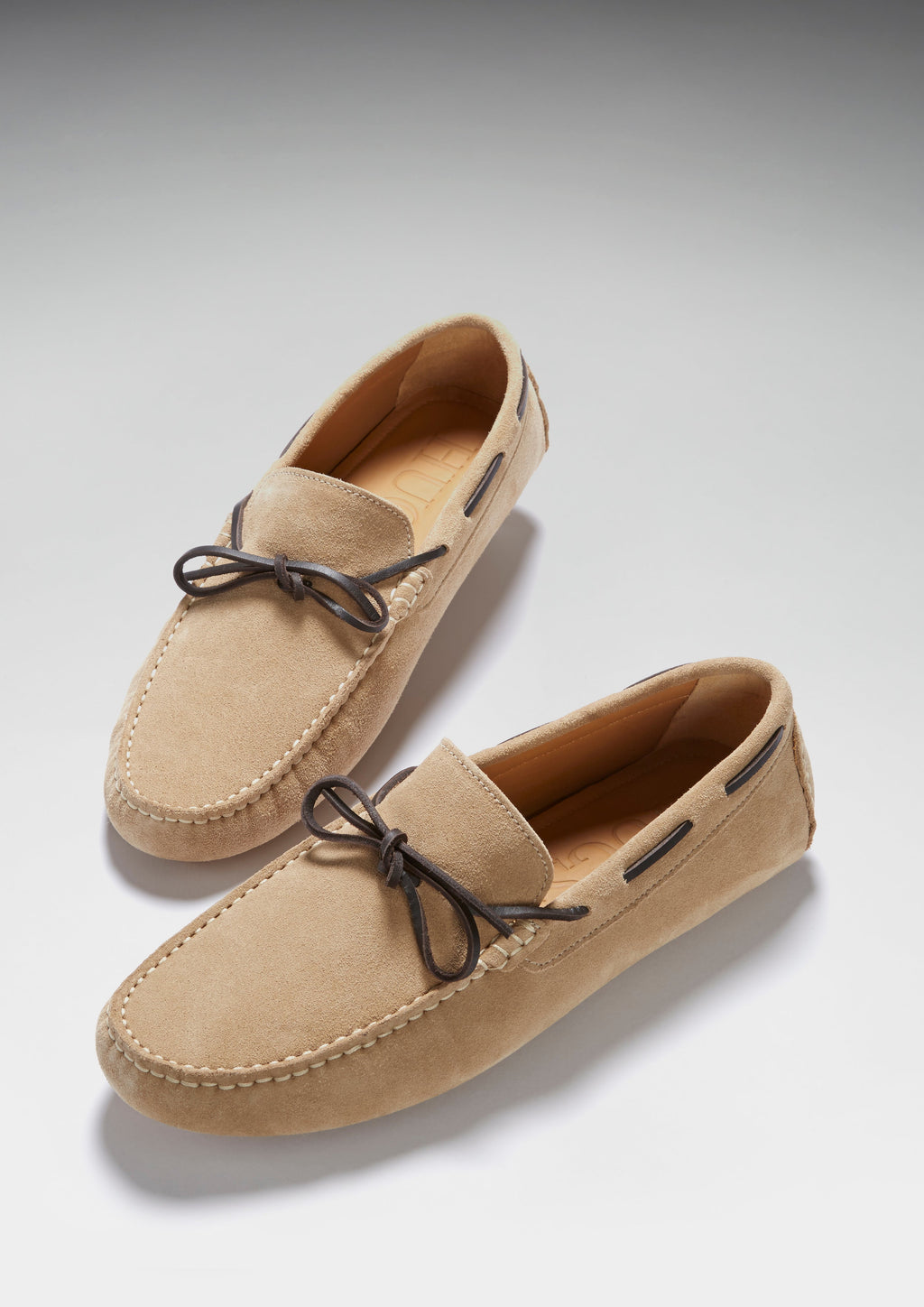 Hugs & Co Mens Laced Driving Loafers Taupe Suede