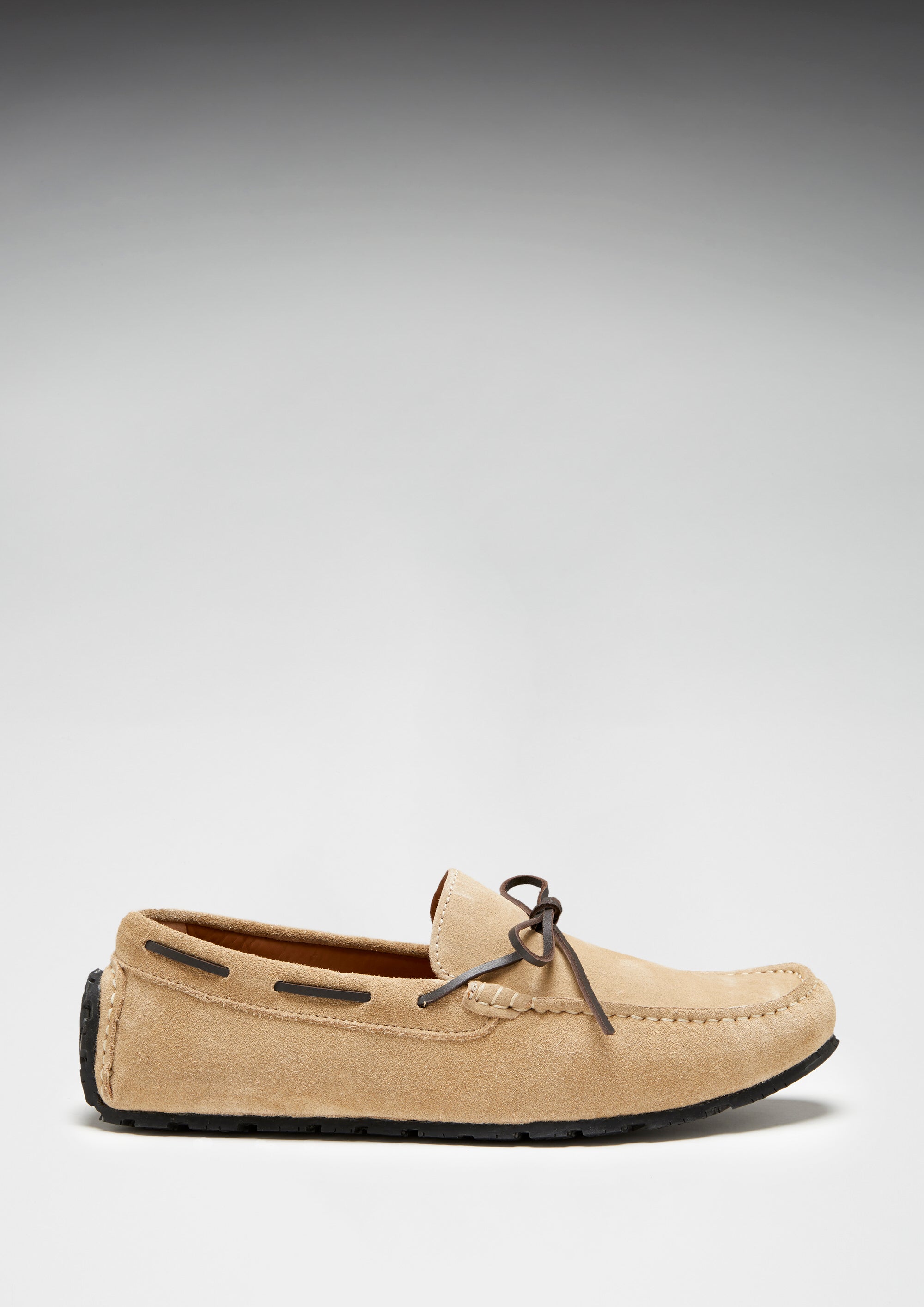 Hugs & Co Mens Tyre Sole Laced Driving Loafers Taupe Suede