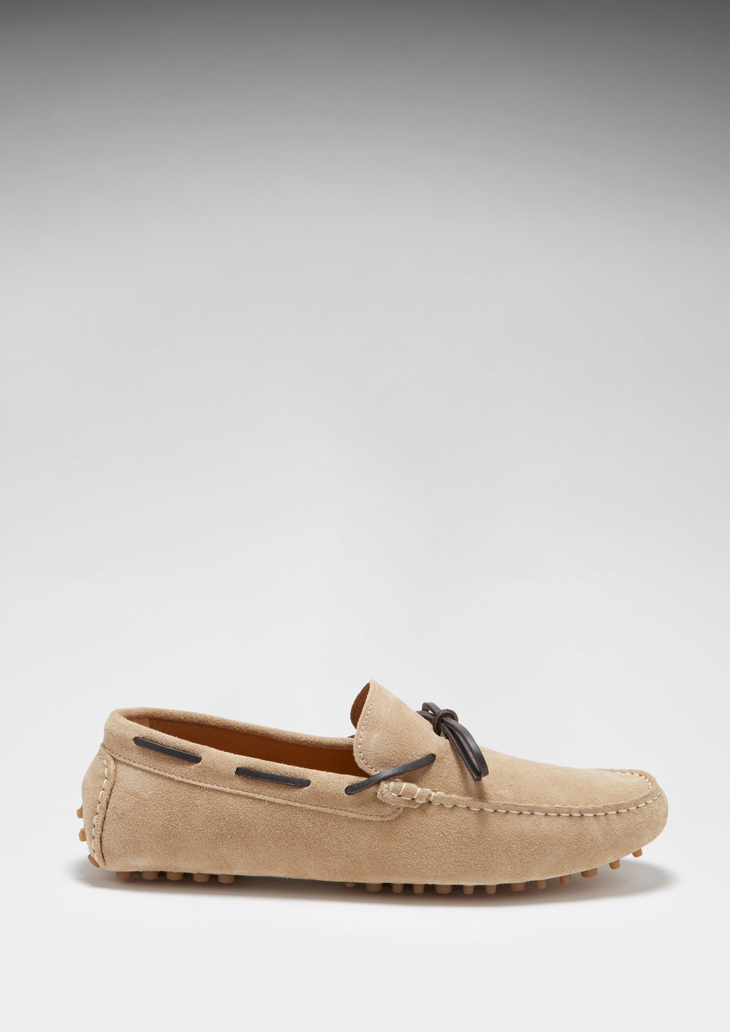 Hugs & Co Mens Laced Driving Loafers Taupe Suede