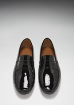Hugs & Co Mens Penny Driving Loafers Black Patent Leather