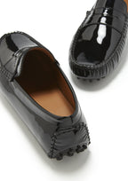Hugs & Co Mens Penny Driving Loafers Black Patent Leather