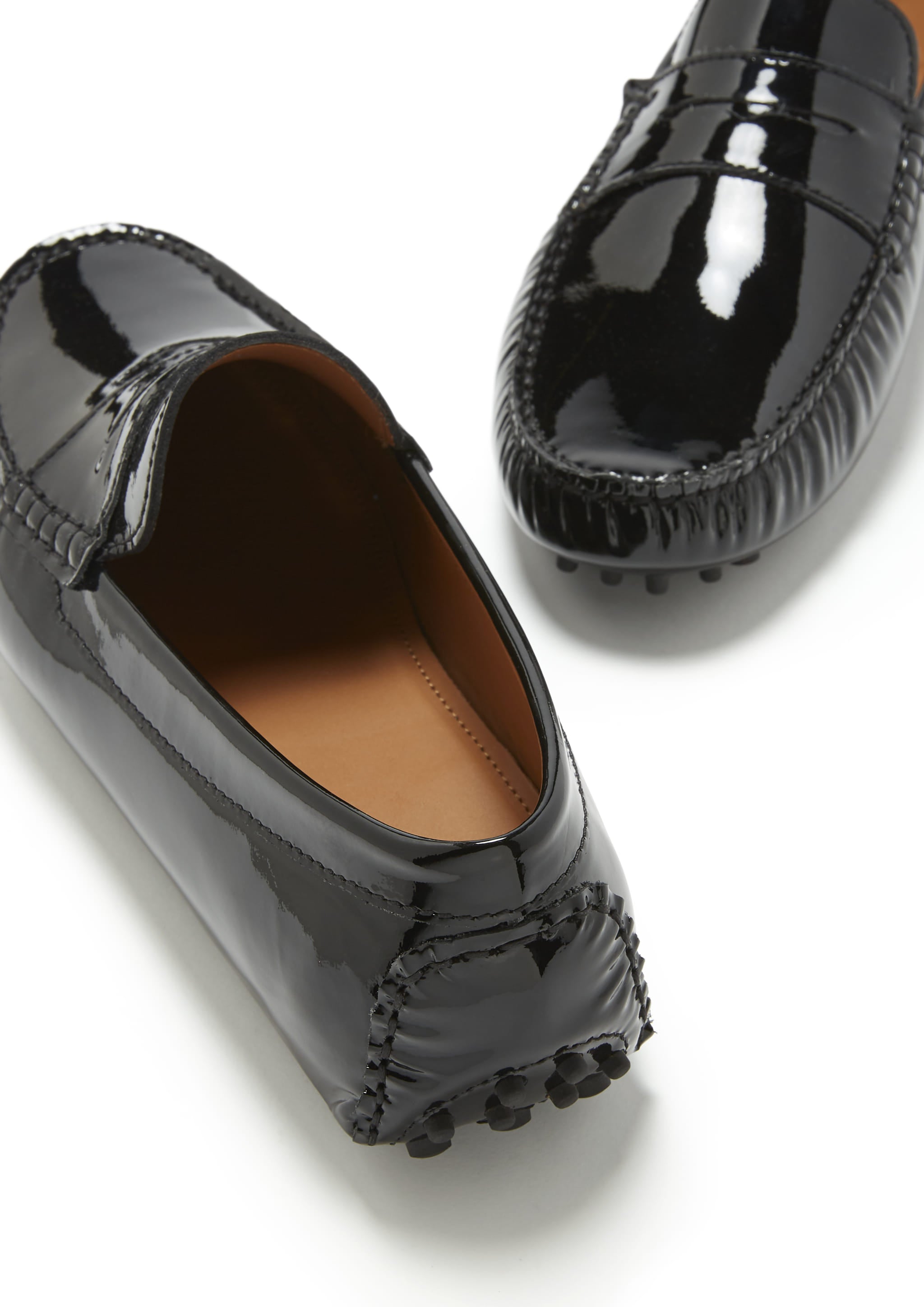 Hugs & Co Mens Penny Driving Loafers Black Patent Leather
