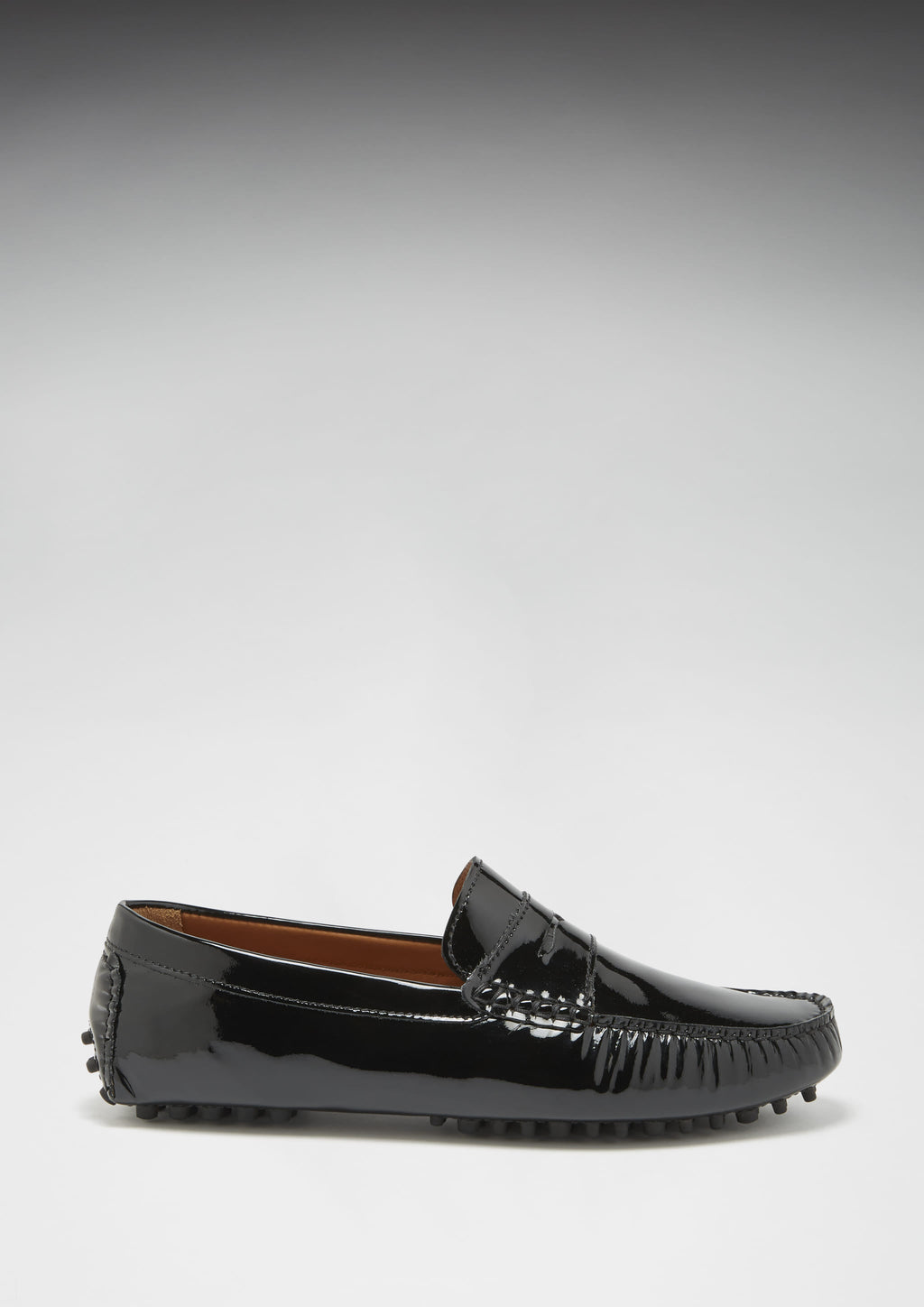 Hugs & Co Mens Penny Driving Loafers Black Patent Leather