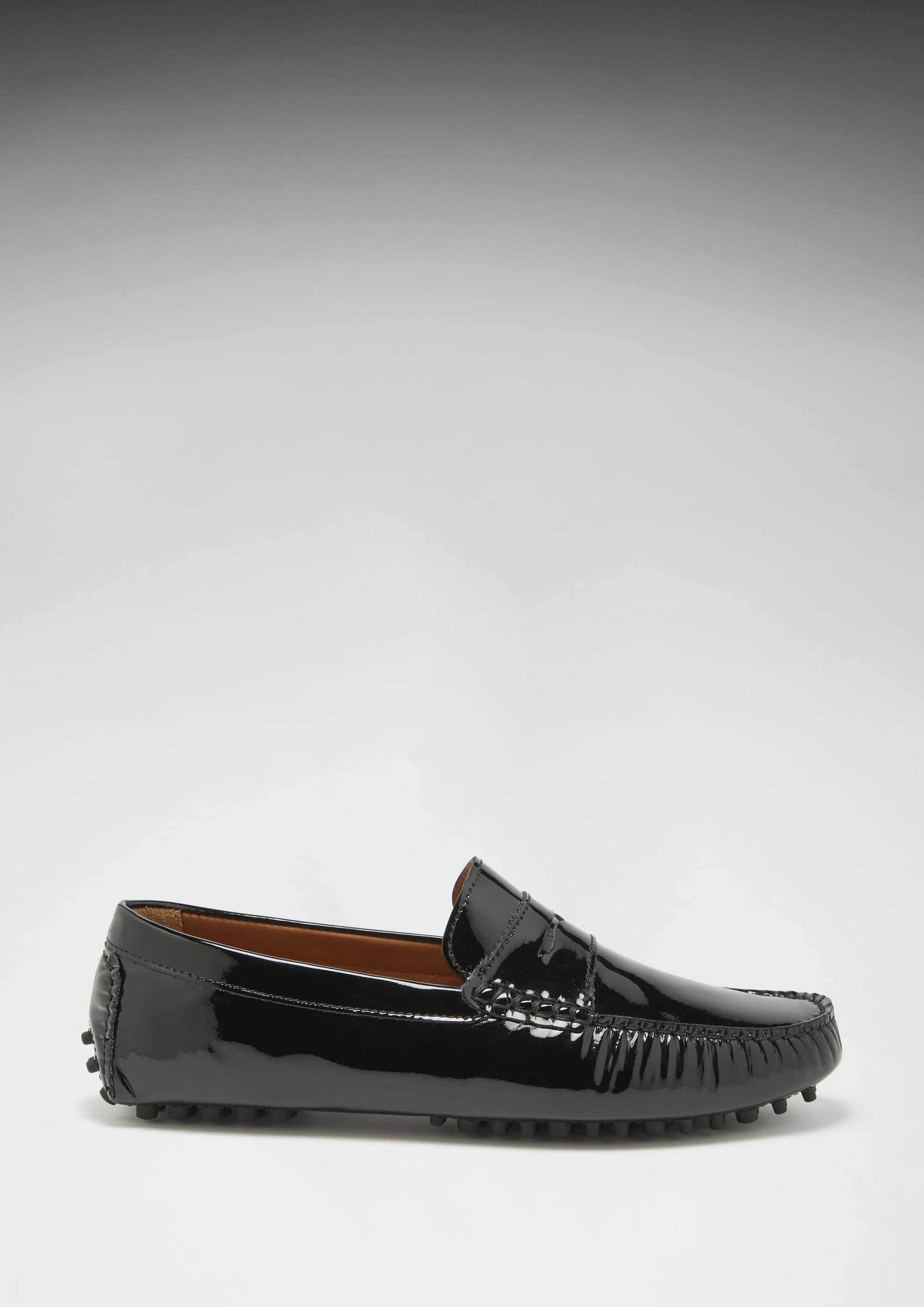 Hugs & Co Mens Penny Driving Loafers Black Patent Leather