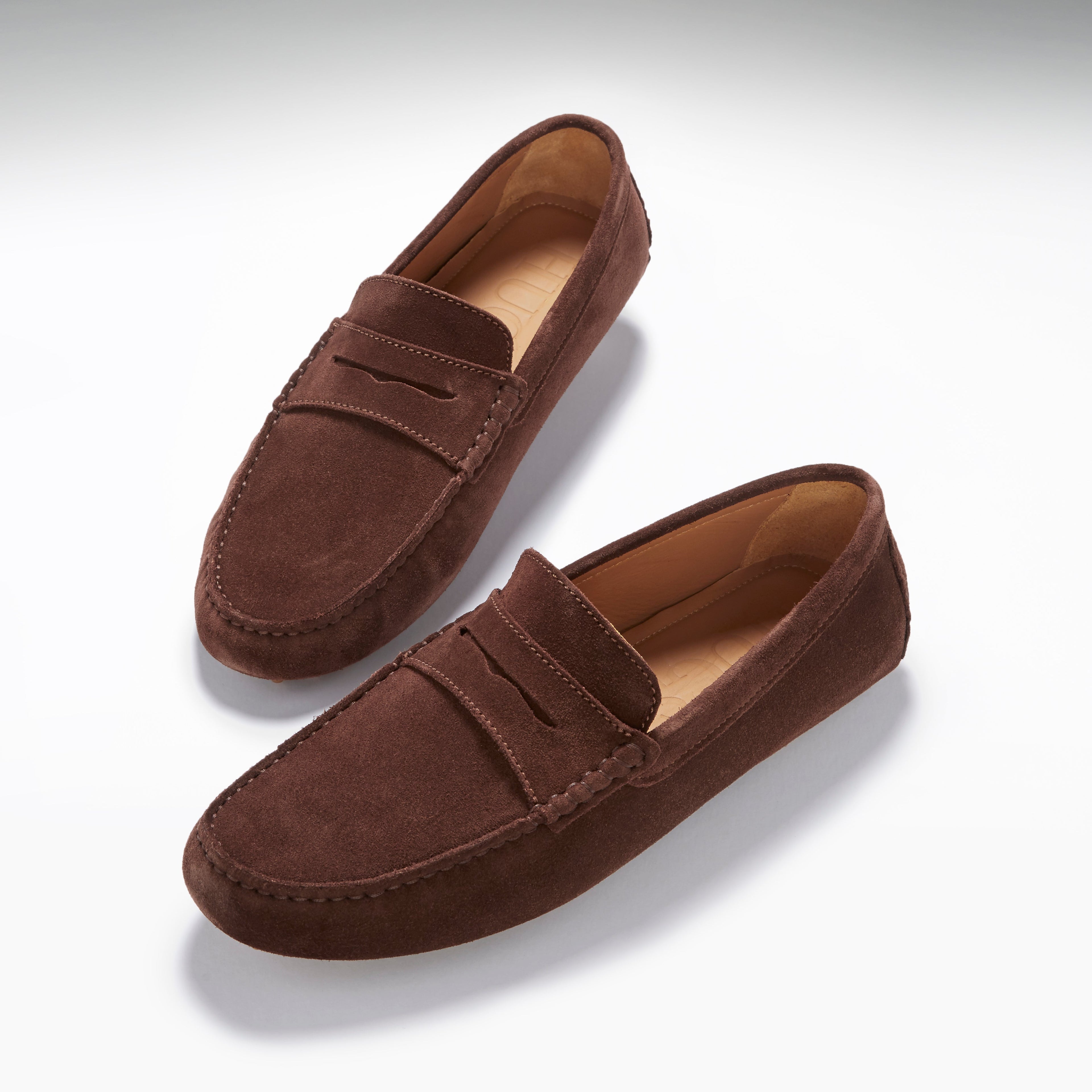 Hugs & Co Mens Penny Driving Loafers Brown Suede