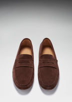 Hugs & Co Mens Penny Driving Loafers Brown Suede