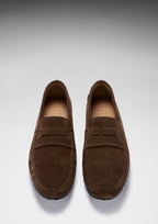 Hugs & Co Mens Tyre Sole Penny Driving Loafers Brown Suede