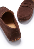 Hugs & Co Mens Penny Driving Loafers Brown Suede