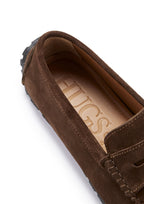 Hugs & Co Mens Tyre Sole Penny Driving Loafers Brown Suede