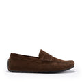 Hugs & Co Mens Tyre Sole Penny Driving Loafers Brown Suede