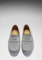 Hugs & Co Mens Penny Driving Loafers Dove Grey Suede