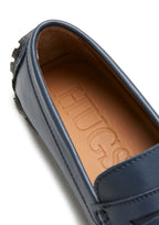 Hugs & Co Mens Tyre Sole Penny Driving Loafers French Navy Leather