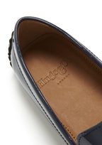 Hugs & Co Mens Penny Driving Loafers Navy Blue Patent Leather