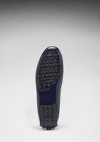 Hugs & Co Mens Penny Driving Loafers Navy Blue Patent Leather