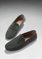 Hugs & Co Mens Penny Driving Loafers Racing Green Suede