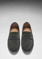 Hugs & Co Mens Penny Driving Loafers Racing Green Suede