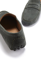 Hugs & Co Mens Penny Driving Loafers Racing Green Suede