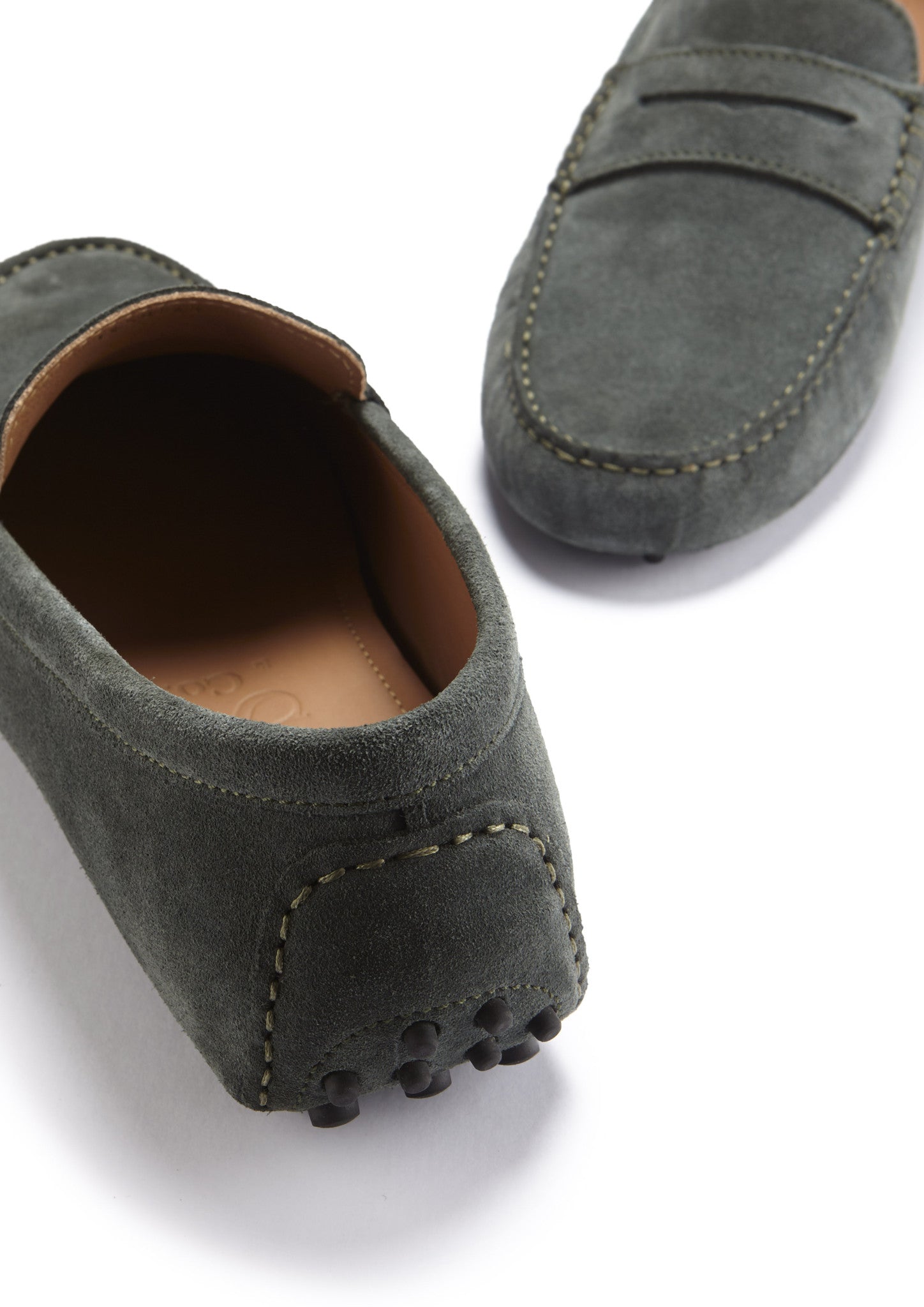 Hugs & Co Mens Penny Driving Loafers Racing Green Suede