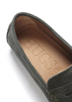 Hugs & Co Mens Penny Driving Loafers Racing Green Suede