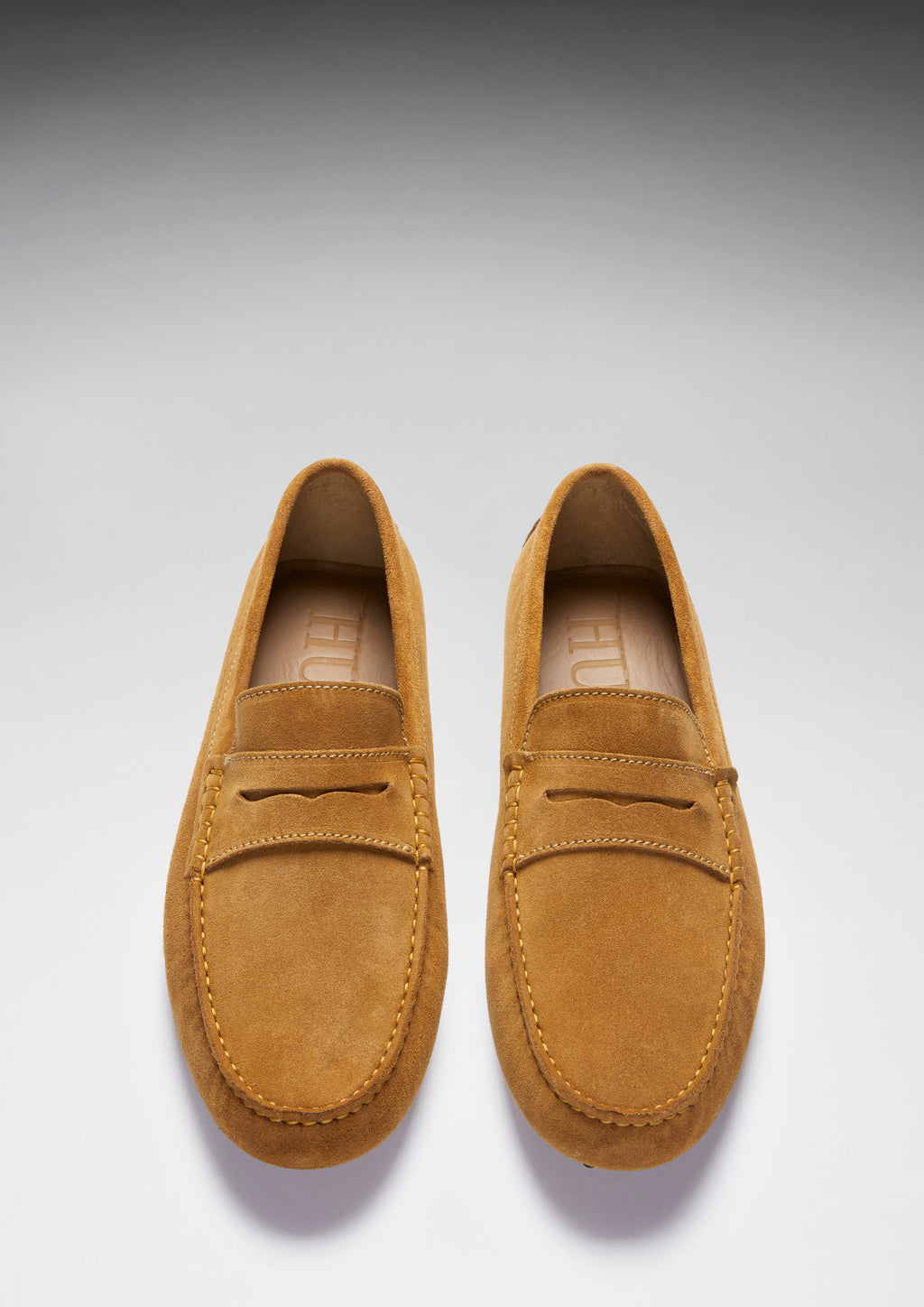 Hugs & Co Mens Penny Driving Loafers Tobacco Suede