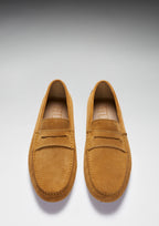 Hugs & Co Mens Penny Driving Loafers Tobacco Suede