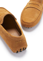 Hugs & Co Mens Penny Driving Loafers Tobacco Suede