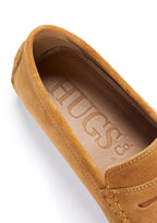 Hugs & Co Mens Penny Driving Loafers Tobacco Suede