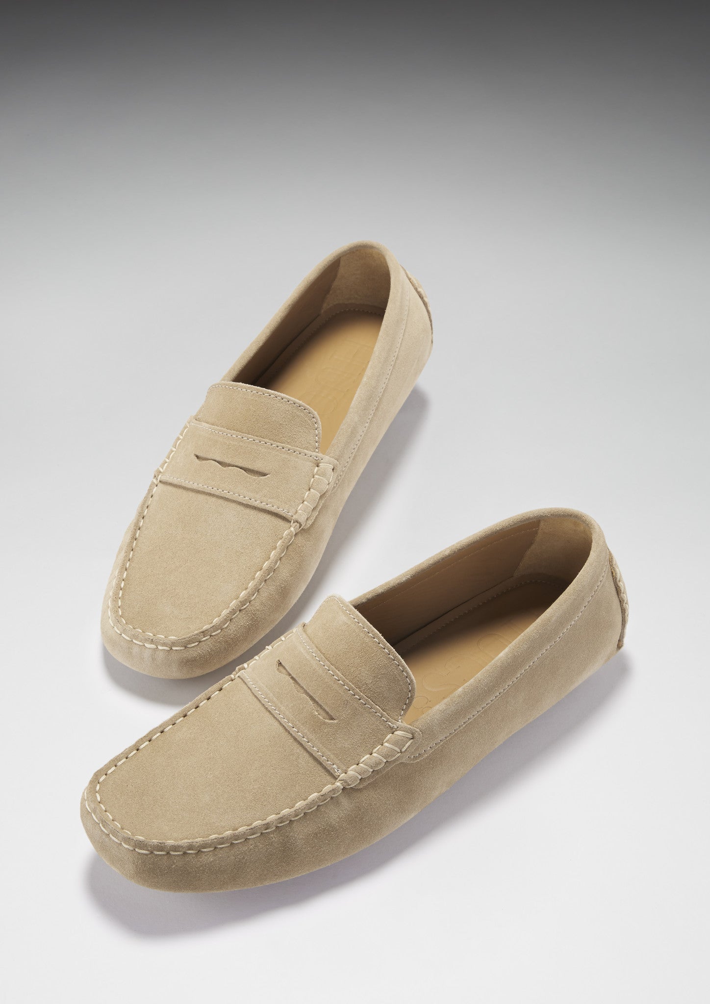 Hugs & Co Mens Penny Driving Loafers Taupe Suede