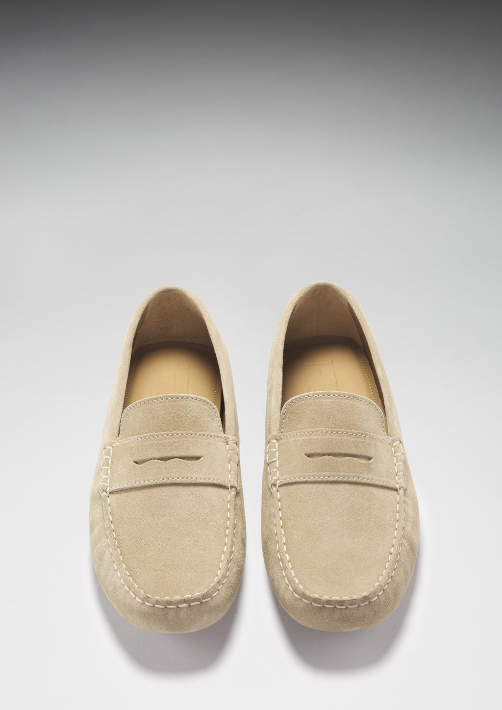 Hugs & Co Mens Penny Driving Loafers Taupe Suede