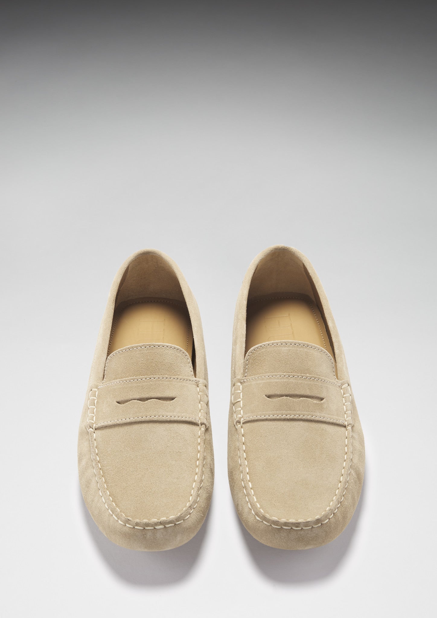 Hugs & Co Mens Penny Driving Loafers Taupe Suede