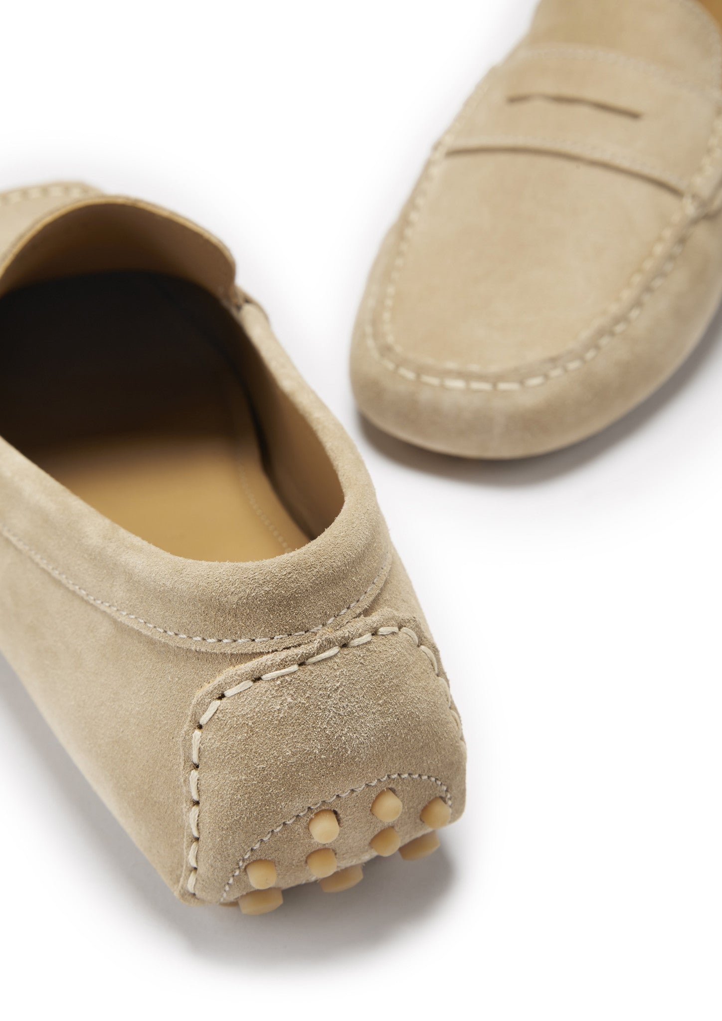 Hugs & Co Mens Penny Driving Loafers Taupe Suede