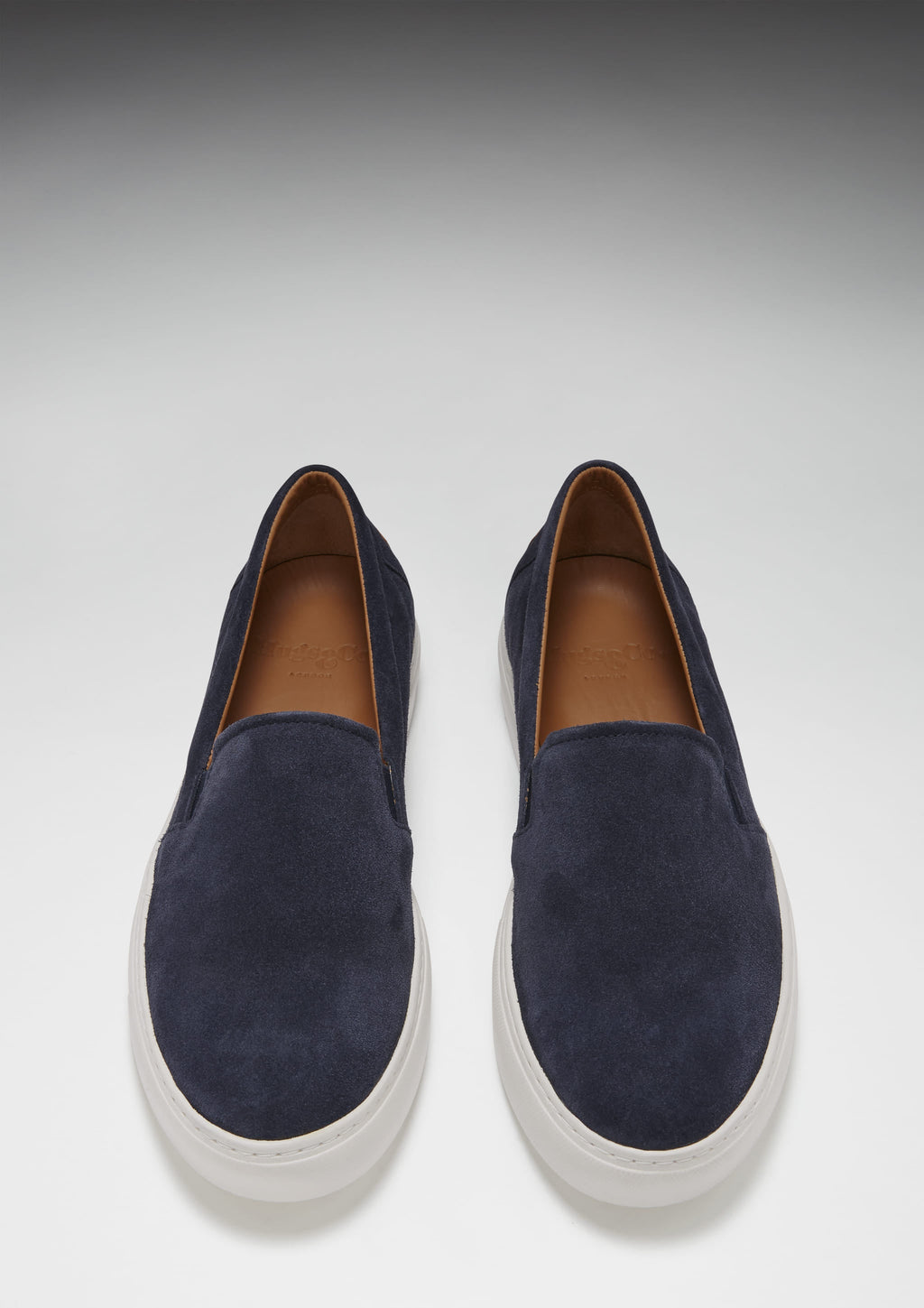 Hugs & Co Mens Slip-on Sneakers Navy Blue Suede